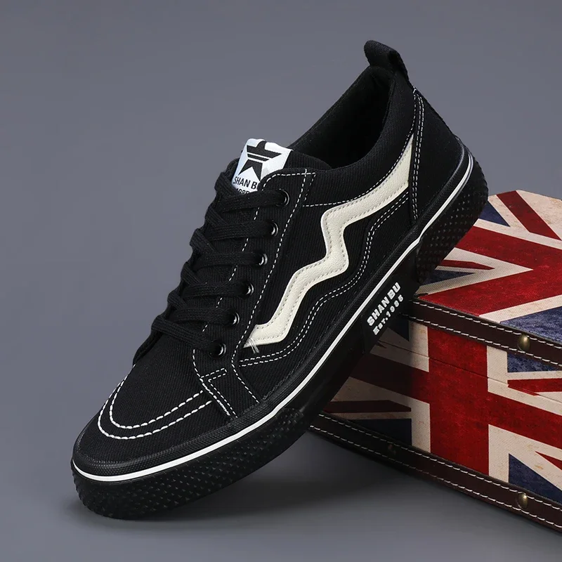 New Men's Spring Canvas Leisure Shoes anti-slip Driver Work Shoes Lightweight Breathable Lace Up Men Shoes SS23101 5