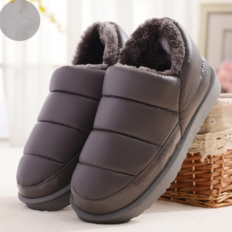 New men's snow boots warm plush thicken winter ankle boot outdoor men casual shoes botas hombre waterproof footwear size 46