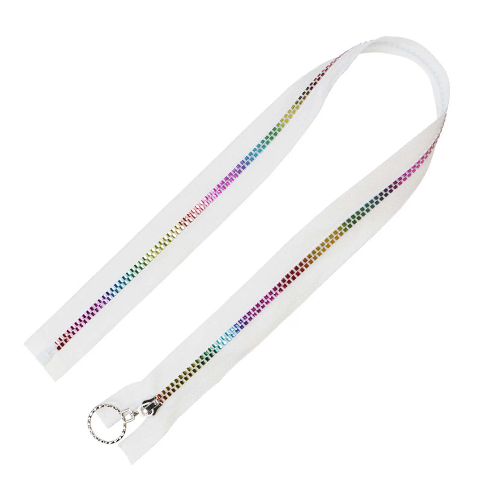 1 Piece 5# Single Open Tail Zipper Resin Zipper For Tailor Sewing Craft Rainbow Color DIY Handcraft Cloth Sewing Accessories