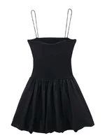 Willshela Women Fashion Solid Pleated Patchwork Backless Mini Dress Vintage Thin Straps Square Collar Female Chic Lady Dresses - Image 3