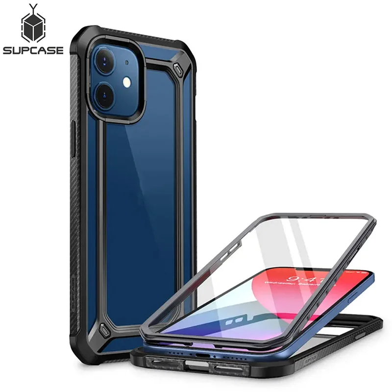 Supcase Voor Iphone 12 Mini Case 5.4 Inch (2020 Release) ub Exo Pro Hybride Clear Bumper Cover Met Ingebouwde Screen Protector