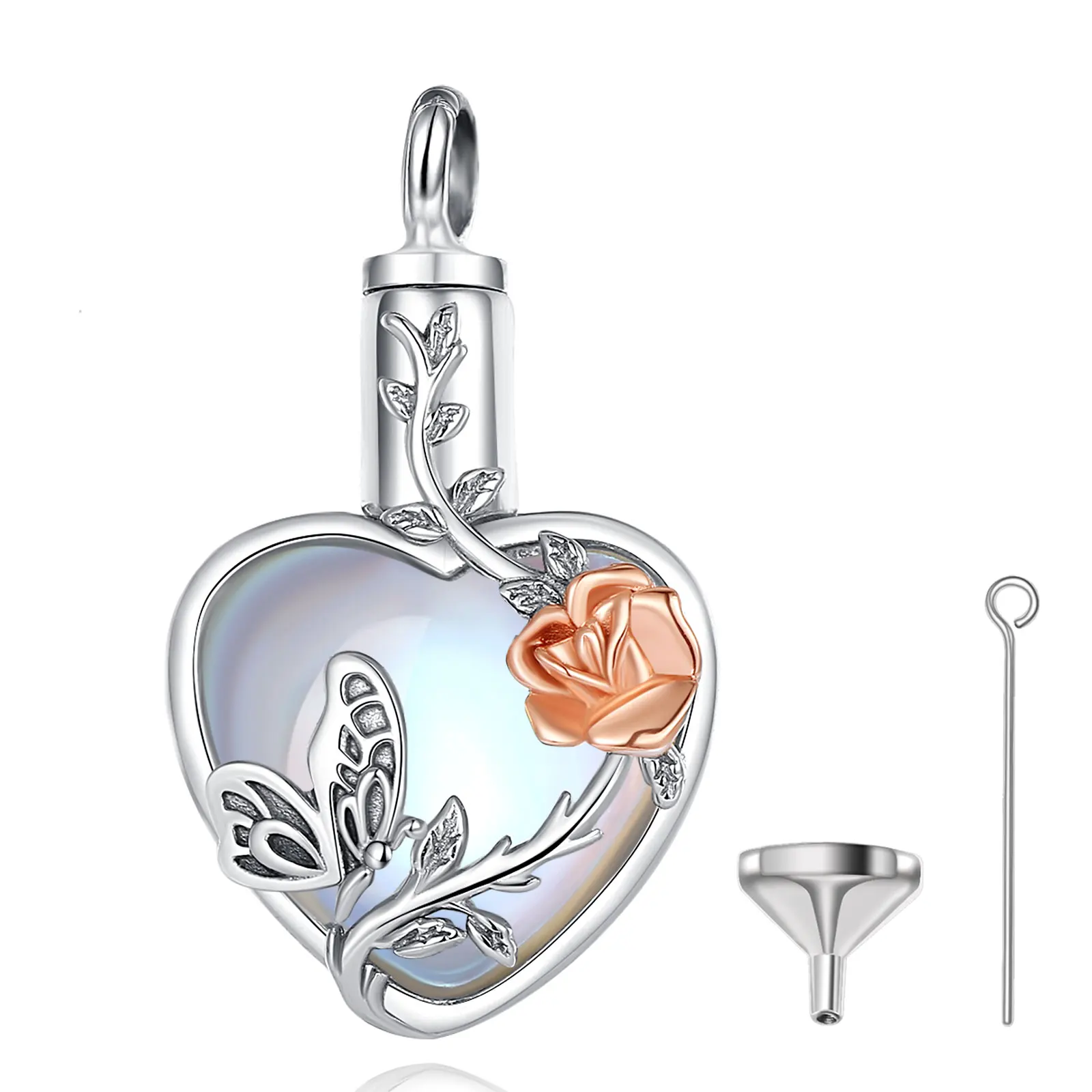 Collana Donna in Argento 925 con Ciondolo cuore in Zircone blu - Gioielli Miyu Bijoux collezione Silver