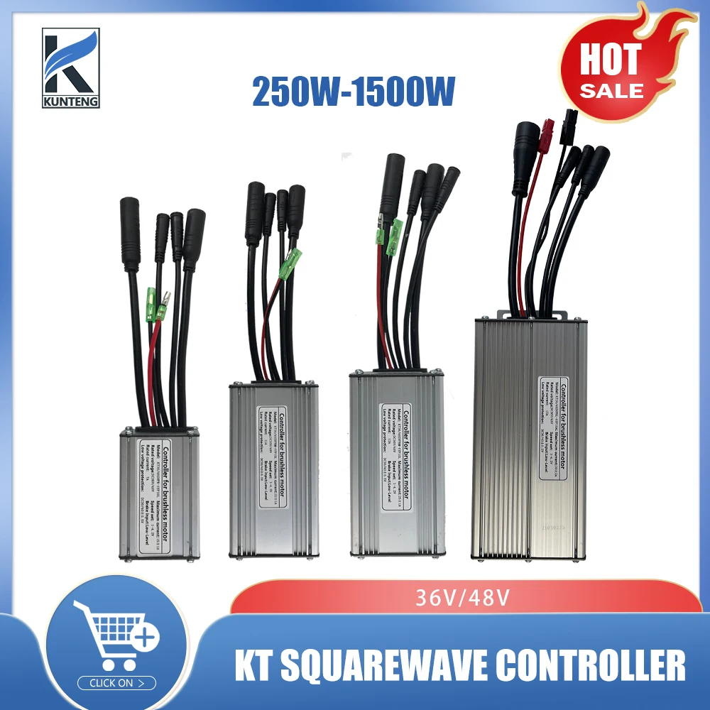KT 17A Controller 36V 48V 350W Aluminiumlegering Motor Controller Vierkante Golf met Dubbele Uiteinden Lichtkabel SM Verbinding voor Elektrische Fiets