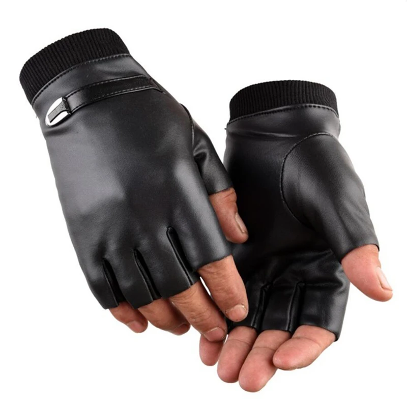 Man Fashion Half Finger Casual Fingerless Gloves Elastic Gloves Mittens Winter Warm For Male fingerless gloves