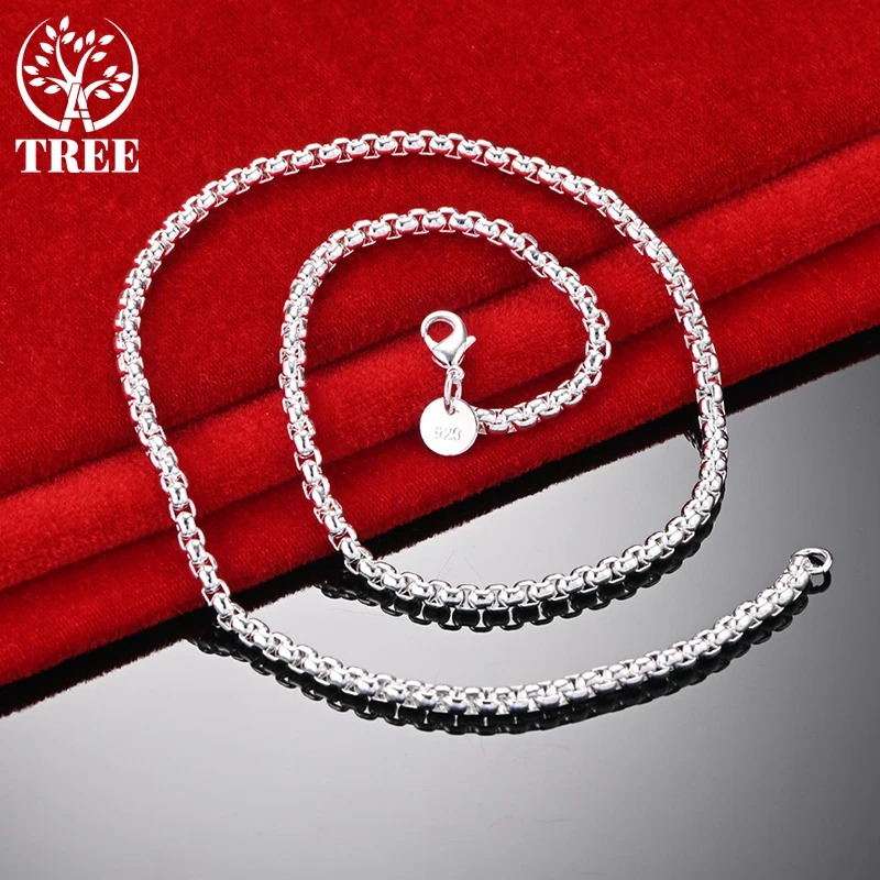 

ALITREE 925 Sterling Silver 45-60cm 4mm Men Necklaces For Woman Box Chain Lady Party Engagement Wedding Birthday Fashion Jewelry