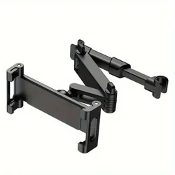 Universal Telescopic Car Headrest Tablet & Phone Holder Stand (Black)