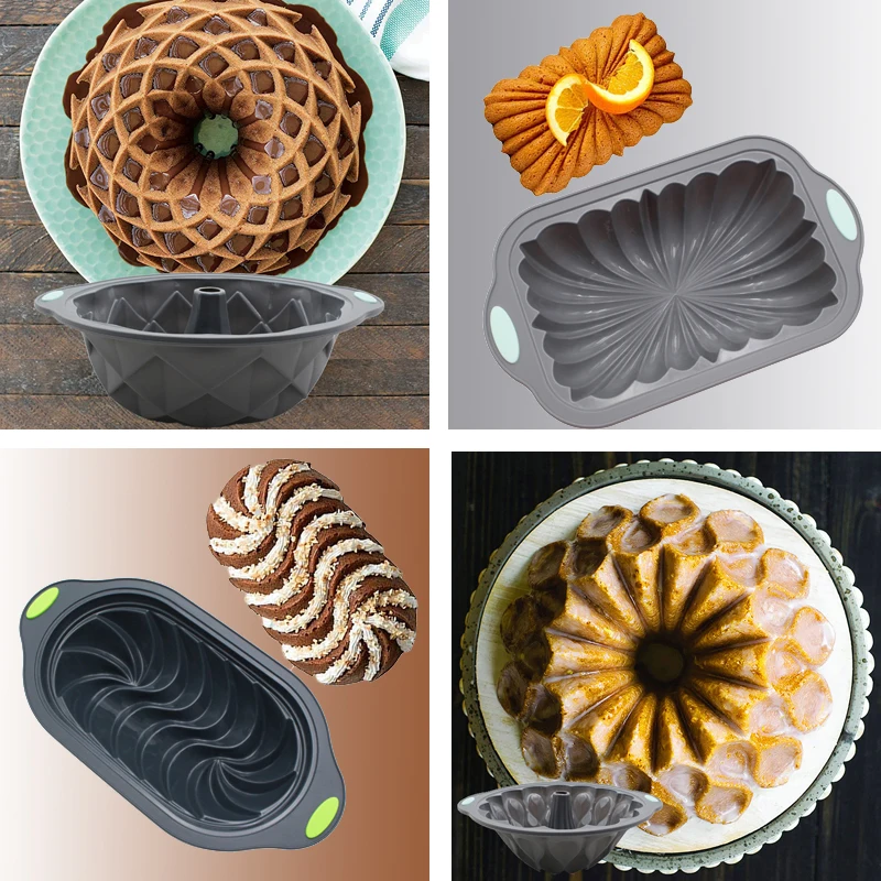 Meibum Swirl Diamond Design Silicone Bundt Cake Molds Pound Cake Baking  Tools Loaf Pan Toast Bread Moulds Kitchen Bakeware