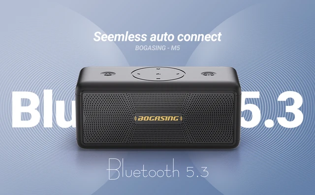 BOGASING Altavoces Bluetooth, altavoz inalámbrico portátil M5 con sonido  estéreo fuerte de 40 W y graves intensos, tiempo de reproducción de 30  horas