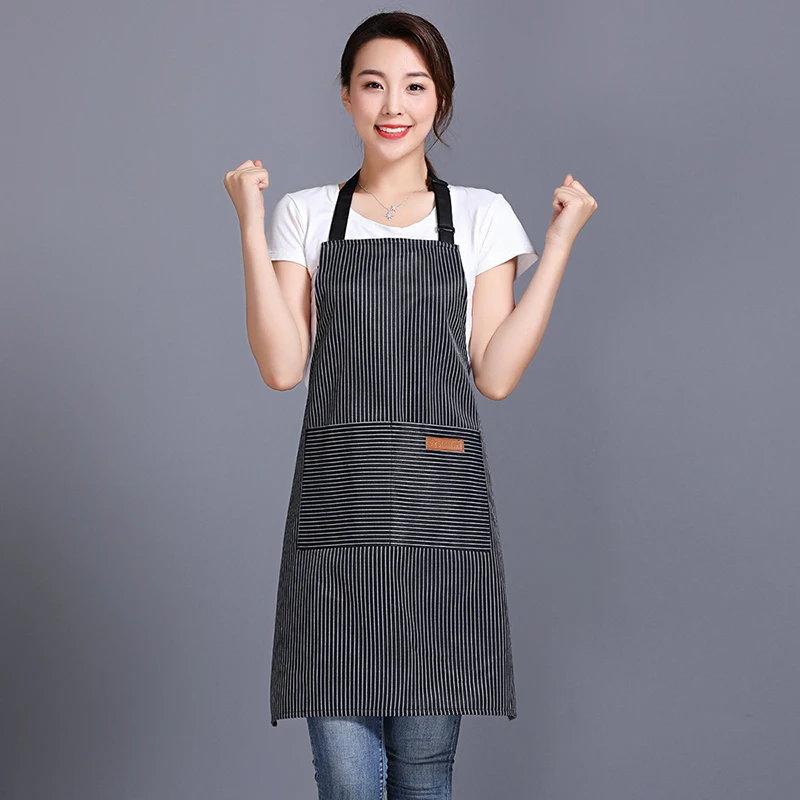 Fashion Striped Apron Adjustable Kitchen Cooking Baking Front Aprons For Woman Men Work Apron