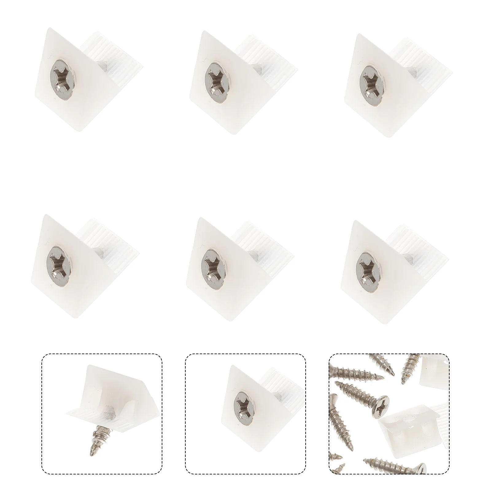 

100 Pcs Back Panel Buckle Easy to Install Sagging Drawer Bottom Support Brackets Plastic Angle Code Dresser Repair Kit Wedges