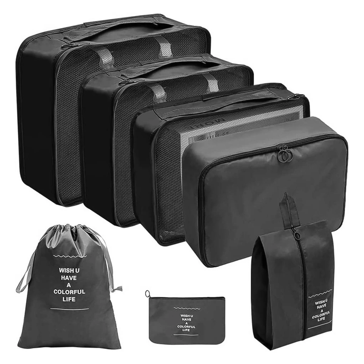 

Travel Organizer Storage Bags 7Pcs Set Suitcase Packing Set Storage Cases Portable Luggage Organizer Clothe Shoe Tidy Pouch