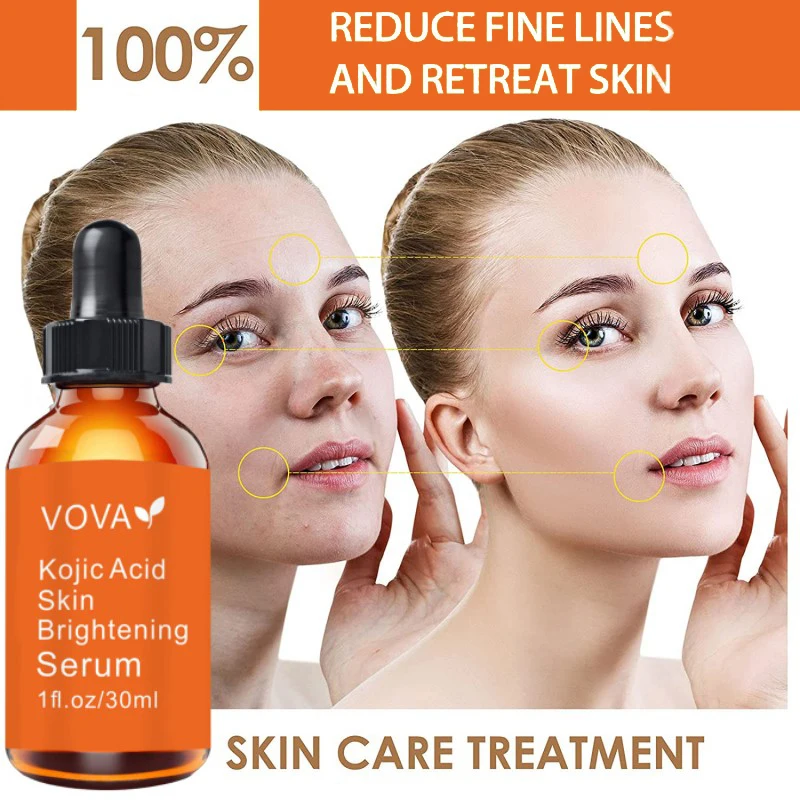 

Kojic Acid Serum Skin Brightening Dark Spot Remover Fade Cream for Face Whitening Serum Facial Shrink Pores Korean Skin Care