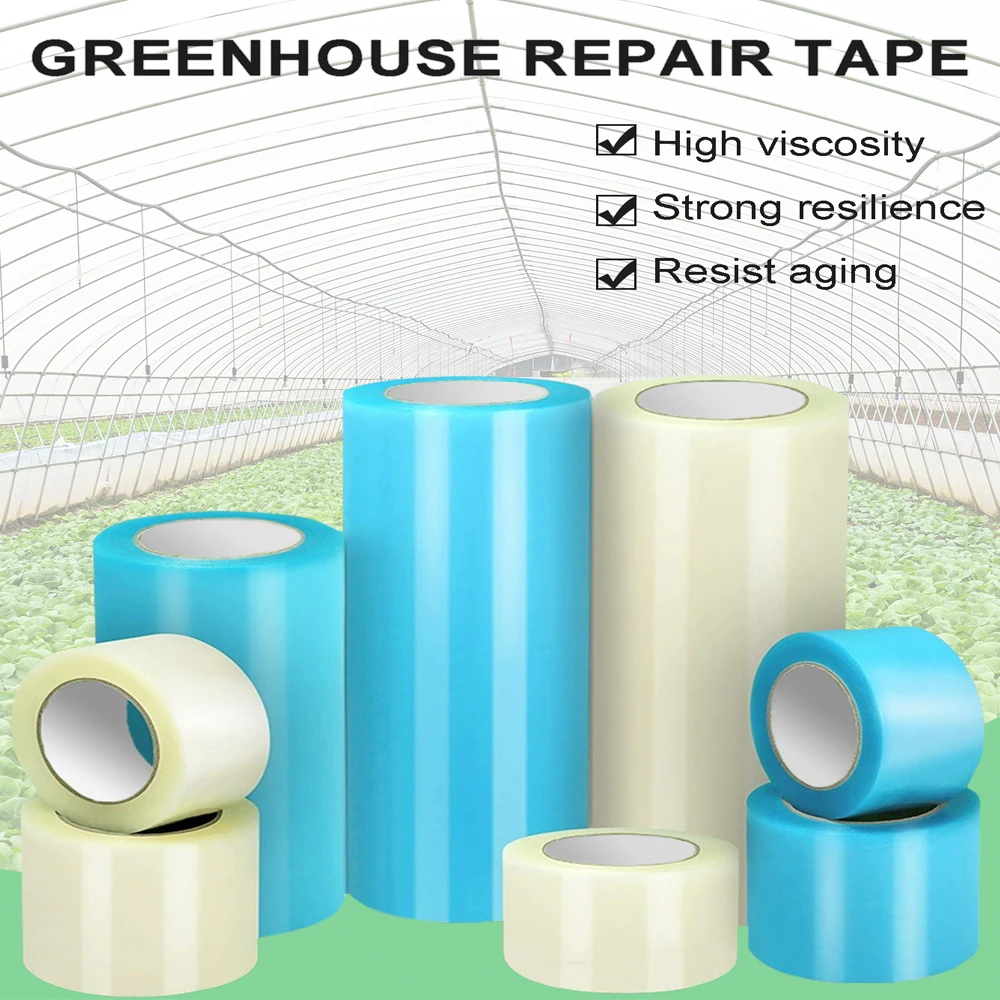 Greenhouse Repair Tape 2 x 60 Yards, 3 Rolls, Made in USA, Heavy Duty Poly Patch Tape, Clear Repair Tape for Greenhouses and Plastic Sheeting, UV Resistant Tape for Seaming & Splicing