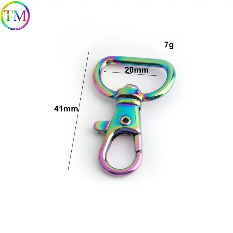10-50Pcs Rainbow Metal Swivel Lobster Clasp Snap Hooks Openable Clip Clasp Buckles Diy Hardware Accessories For Handbags