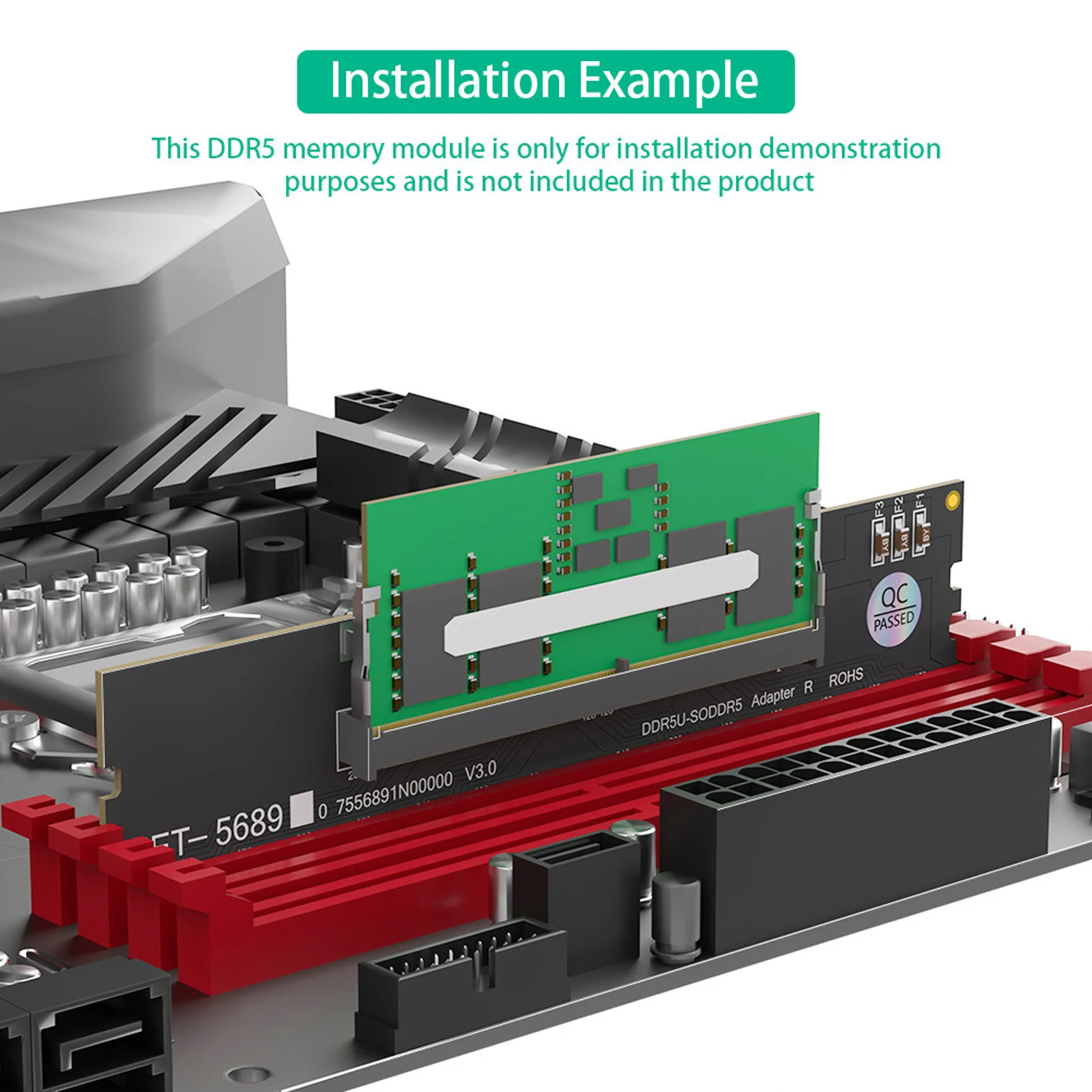 DDR5 U-DIMM-SO DDR5 RVS 어댑터 카드 노트북-데스크탑 메모리 변환기(컴퓨터 수리 및 유지 관리용)