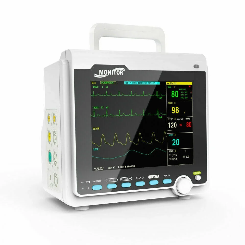 CONTEC Portable Patient Monitor Veterinary 8" Vital Sign Monitor ECG NIBP RESP SPO2 PR TEMP