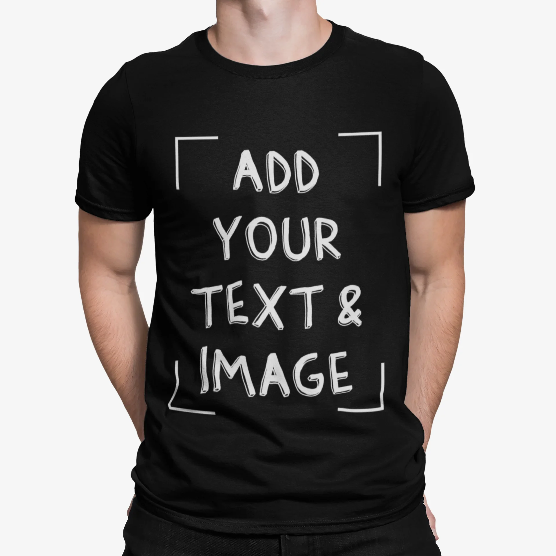 Custom T-shirt Your Photo Text Image Front Printing Crew Neck Men Women Short Sleeve Shirt Gift Ship From US