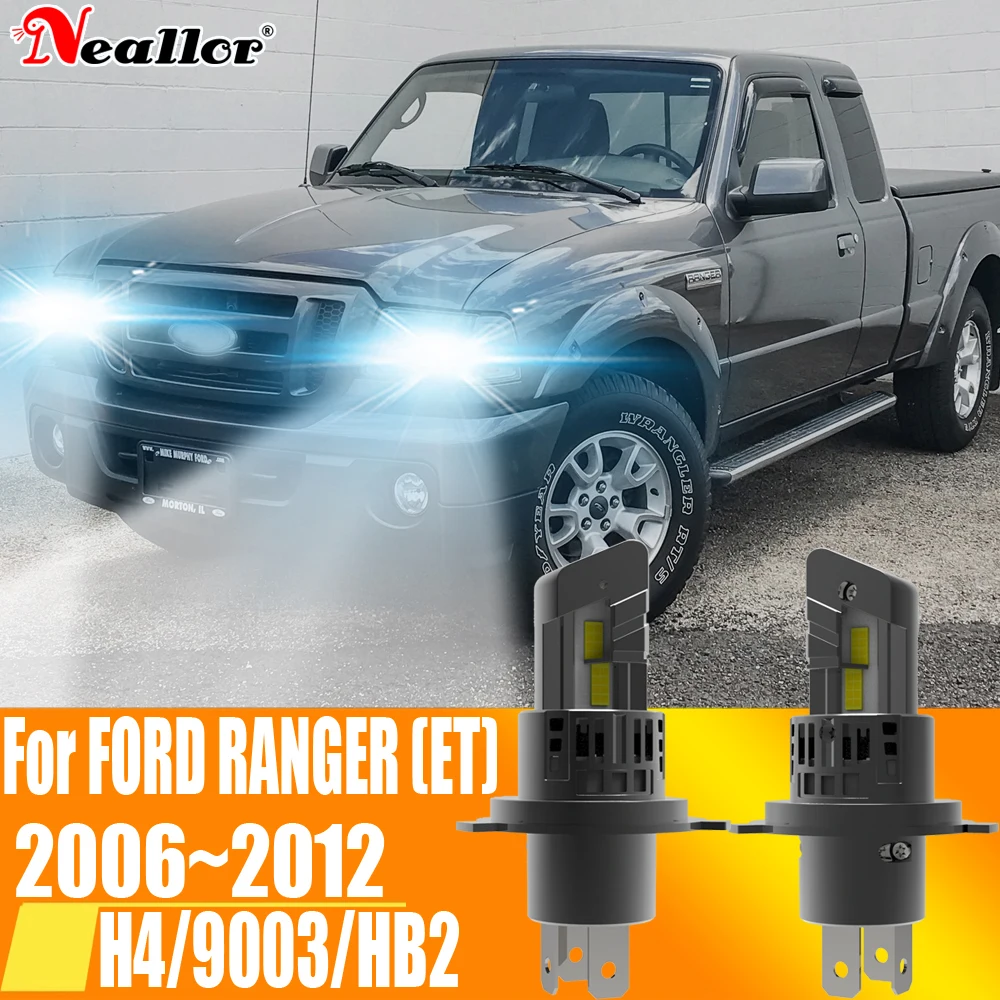 

2 шт., Автомобильные светодиодные лампы H4 HB2 9003 12 В 55 Вт для FORD RANGER ET 2006 ~ 2012