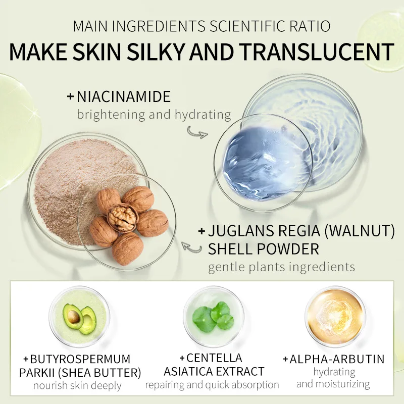 Body Scrub Moisturizing Oil Control Deep Cleaning Softening Chicken Skin Keratin Rubbing Mud 100g