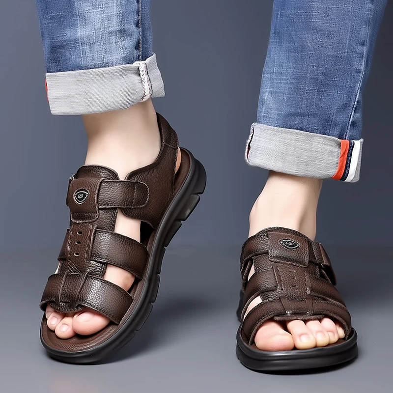 Nwe Sandals Summer Men Comfort Hollow Non-slip Sof...