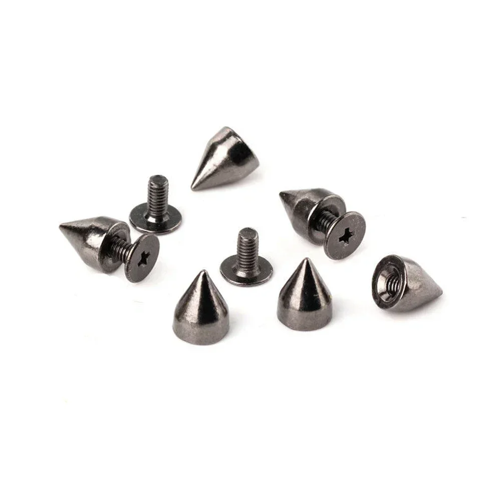 

100 комплектов, 9*7 мм, искусственный сплав, черный конус, заклепки, шпильки, кожаные сумки, браслет, одежда, обувь, воротники, украшение