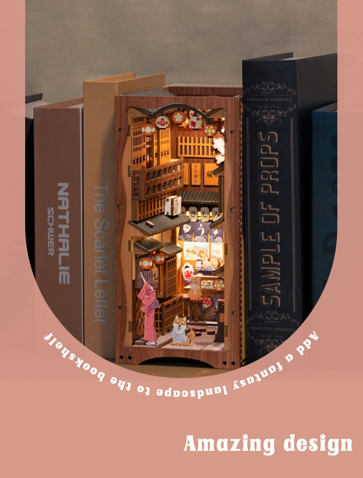 Miniatura, Biblioteca Eterna com Móveis, Bookends, Model Building Toys for Girls