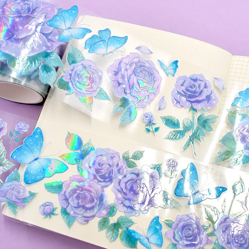 PET Tape Washi Masking Tapes Flowers Scenery Rose Journal Planner Japanese Decor Adhesive DIY Craft Stickers Diary Scrapbooking 2