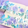 PET Tape Washi Masking Tapes Flowers Scenery Rose Journal Planner Japanese Decor Adhesive DIY Craft Stickers Diary Scrapbooking 2
