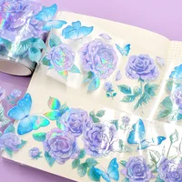 PET Tape Washi Masking Tapes Flowers Scenery Rose Journal Planner Japanese Decor Adhesive DIY Craft Stickers Diary Scrapbooking 2