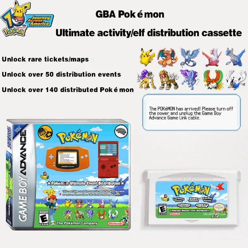 

Pokemon Sky Lord GBA game card boxed American version art cover game cartridge children's gift toy for friends