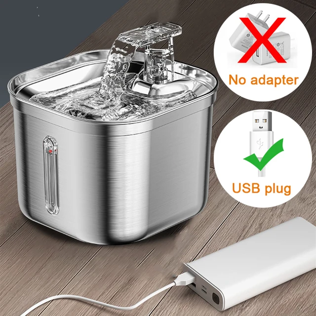 Automatic Cat Water Fountain Stainless Steel Cat Fountain With Filter Visual Water Level Pet Puppy Cats Drinking Water Dispenser 3