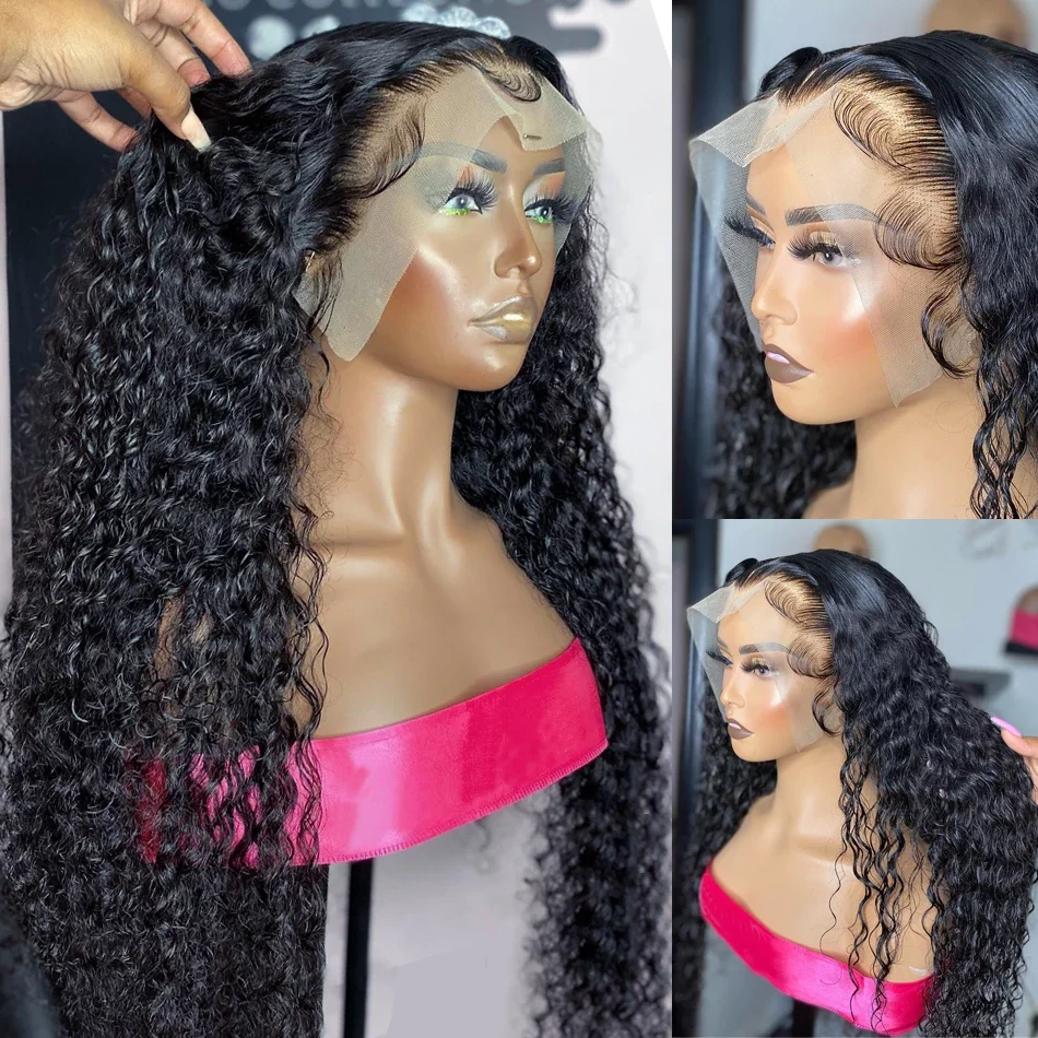 

30Inch Deep Wave Lace Front Wig HD Lace Frontal Wigs For Women 13x4 Water Wave Curly Human Hair Lace Front Wigs 5x5 Lace Wig