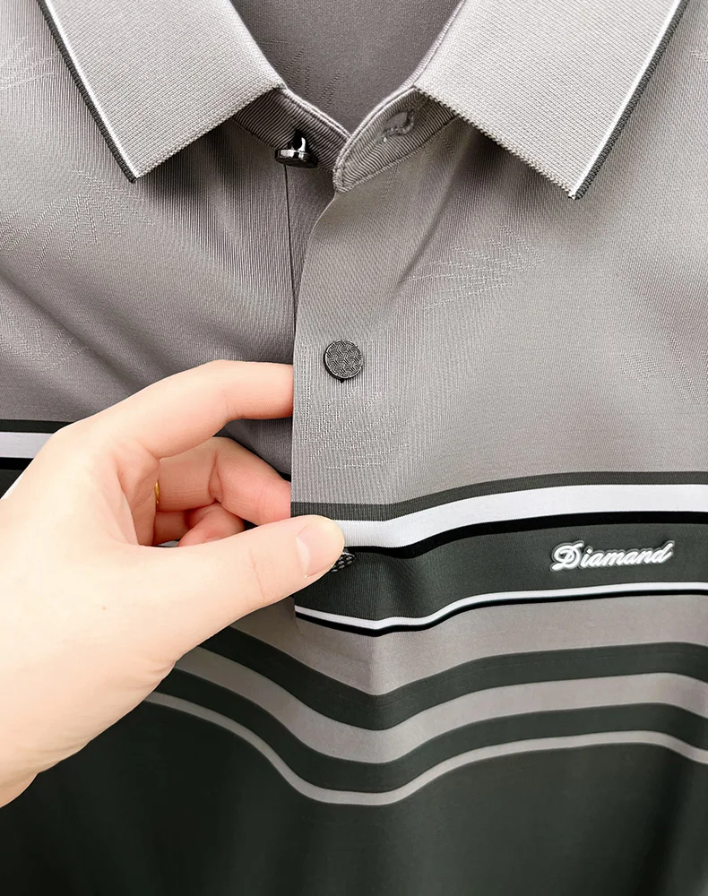 Advanced letter decal men short sleeve T-shirt light luxury brand fashion striped color blocked summer breathable new polo shirt 21 S6993ad54d19d47488cd68f54fb9d1dabm
