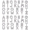 52pcs/box Eco-Friendly Zinc Alloy Slide Charms with Rhinestone Platinum Plated Letter A~Z Crystal 12x3~12x4.5mm Hole: 8x2mm