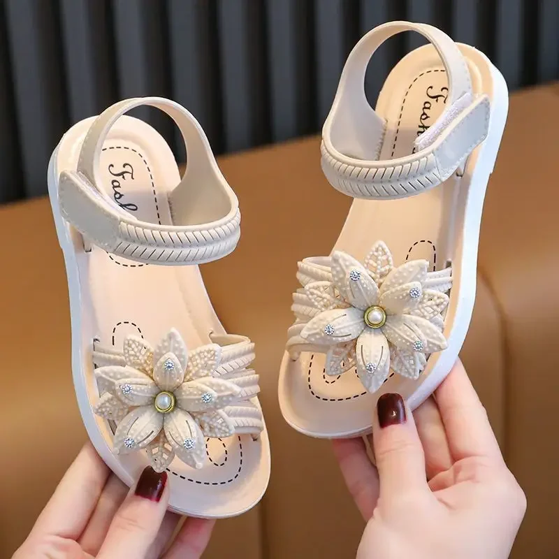 Cute Pink White Sandals Flower Decor Open Toe Sandals Kids Girls Breathable Lightweight Sandals Summer Indoor Outdoor Beach 10 S6993b24f51c24c13ad749fcb27bfdce8U