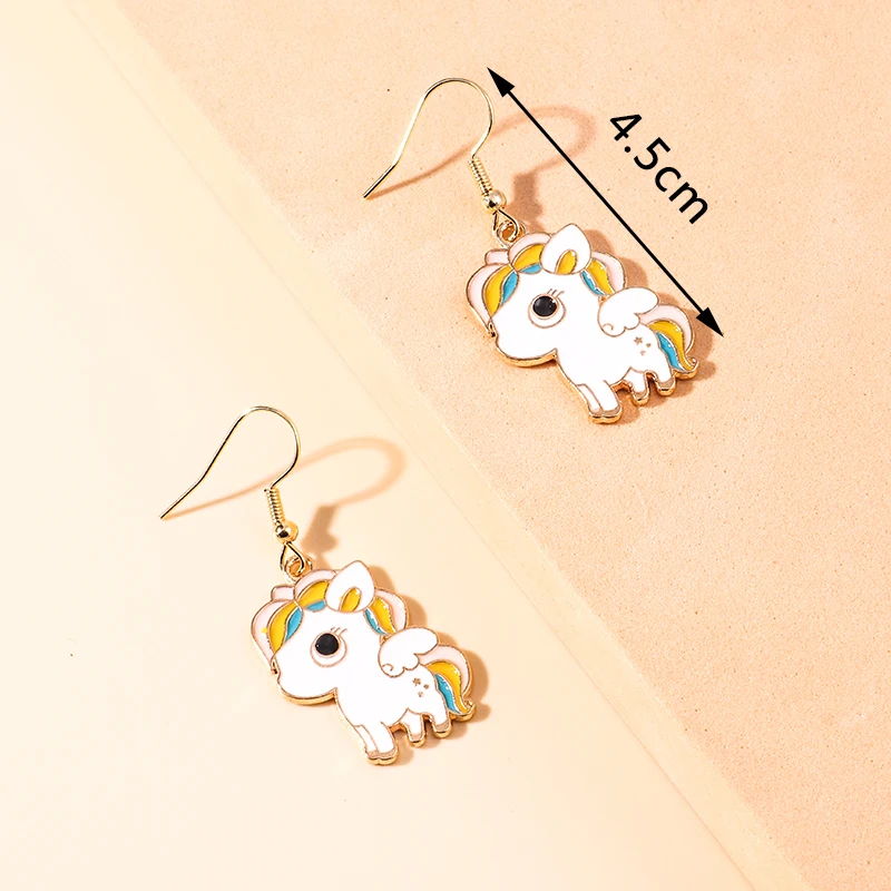Aihua Niedliche Emaille-Tiere-Ohrringe, schöne Katze, Kaninchen, Einhorn, Alpaka-Tropfenohrring für Frauen und Mädchen, Geburtstagsgeschenke, Party-Schmuck – Detail 4