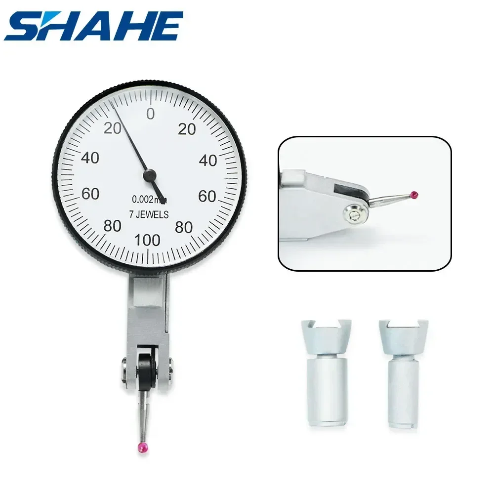 Dial Indicator Gauge Dial Indicator Shahe Dial Test Indicator 0.002 mm Shockproof With Ruby Probe Test Gauge Measure Tool