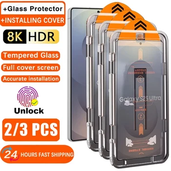 3 pezzi protezione schermo senza polvere facile installazione per Samsung Galaxy S26 Ultra S25 S24 S21 S22 S23 A56 A55 A36 A26 A16 HD vetro
