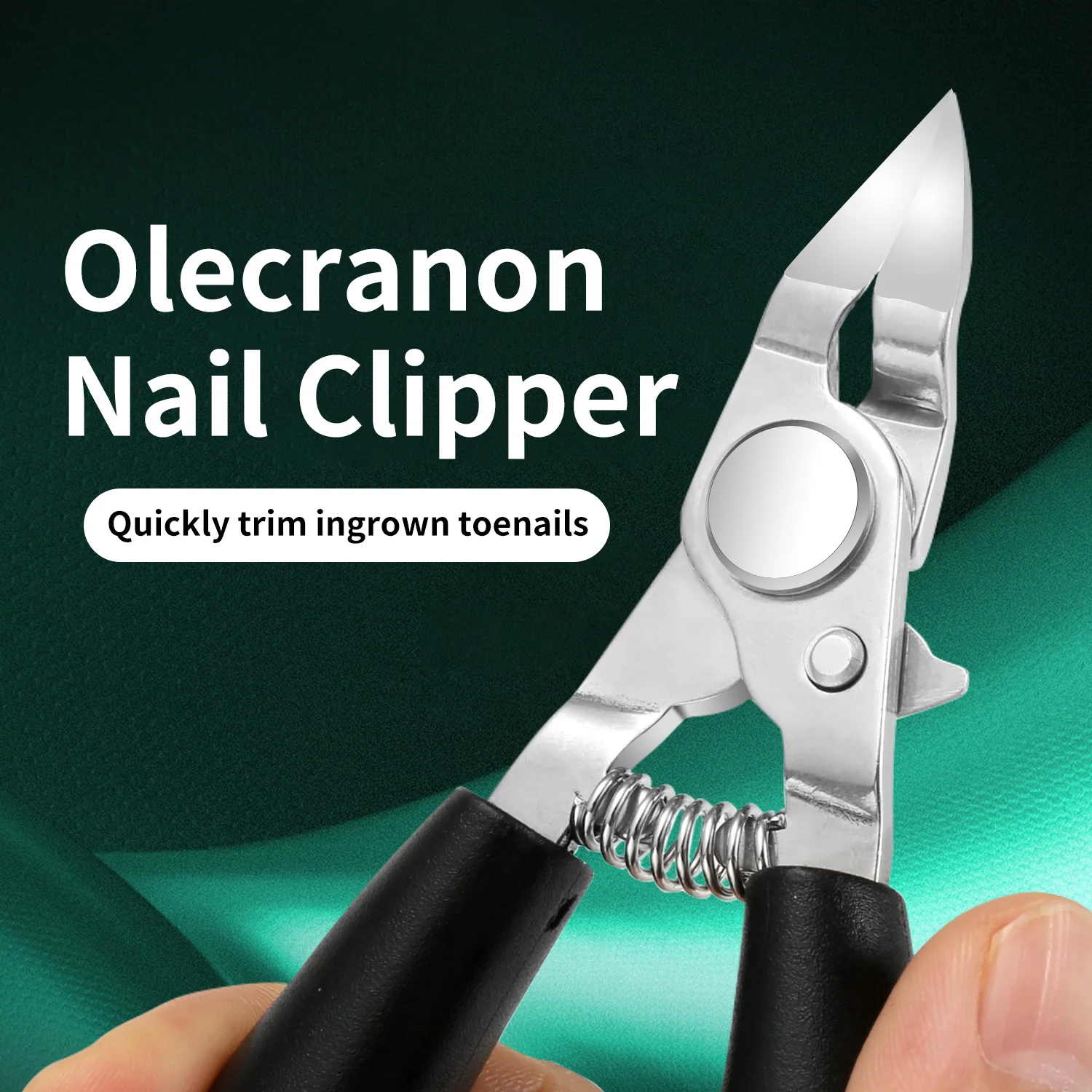 Nail Clipper Stainless Steel Curved Hawkbill for Pedicure Thick Ingrown Nail