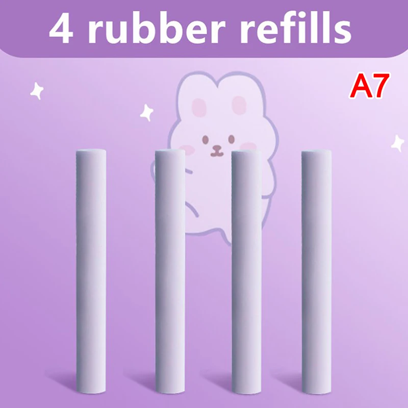 Pressing cartoon pencil eraser Pen type cute eraser Replaceable rubber core