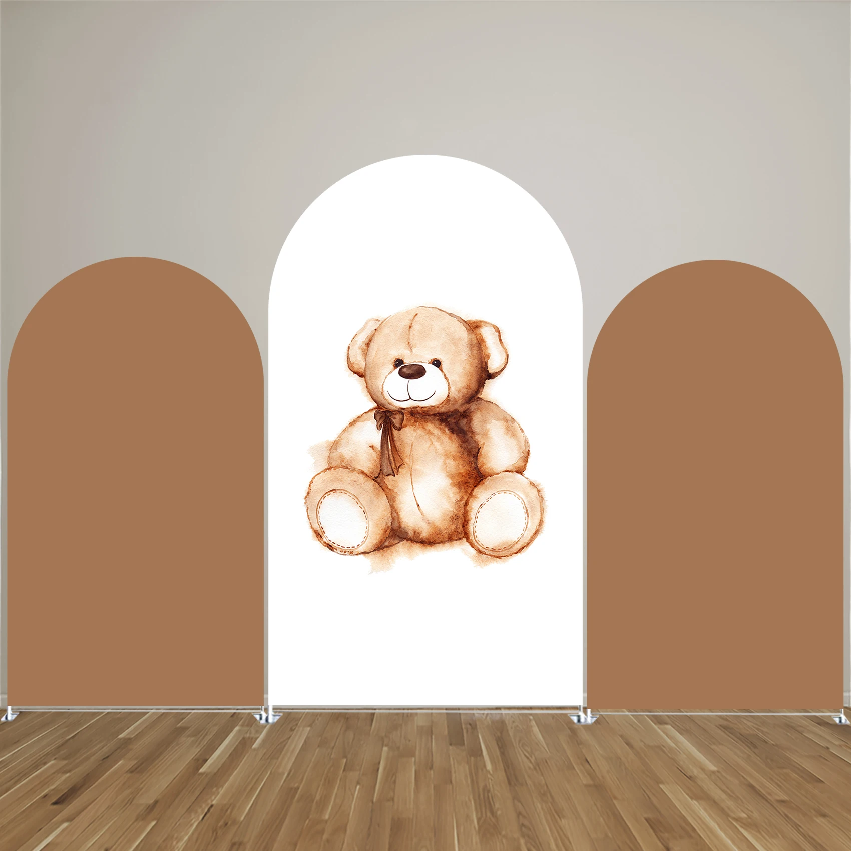 

Baby Bear Theme Arch Backdrop Covers for Birthday Baby Shower Party Decoration Bilayer Stretchy Fabric