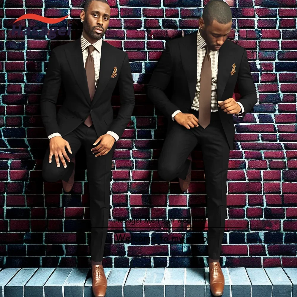 Burgundy Business Men's Suit Slim Fit Jacket and Pants 2-piece Set Formal Office Blazer Groom Wedding Tuxedo