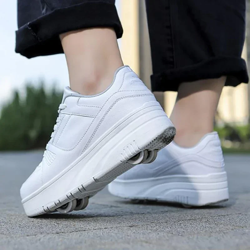 Kids Shoes Red Sneakers Shadow Sneakers Fashion Roller Skate Shoes Kids Children Casual Sports Toy Gift Games Boys 4 Wheels Sneakers Girls Boots Ultra Light Rollerskate