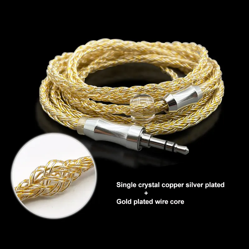 Único Cristal de Cobre Banhado a Prata Fio Hifi Fone de Ouvido Upgrade Cabo Tipo-c Ios para Shure 2.5 mm 3.5 mm 4.4 mm Alta Qualidade - Image 5