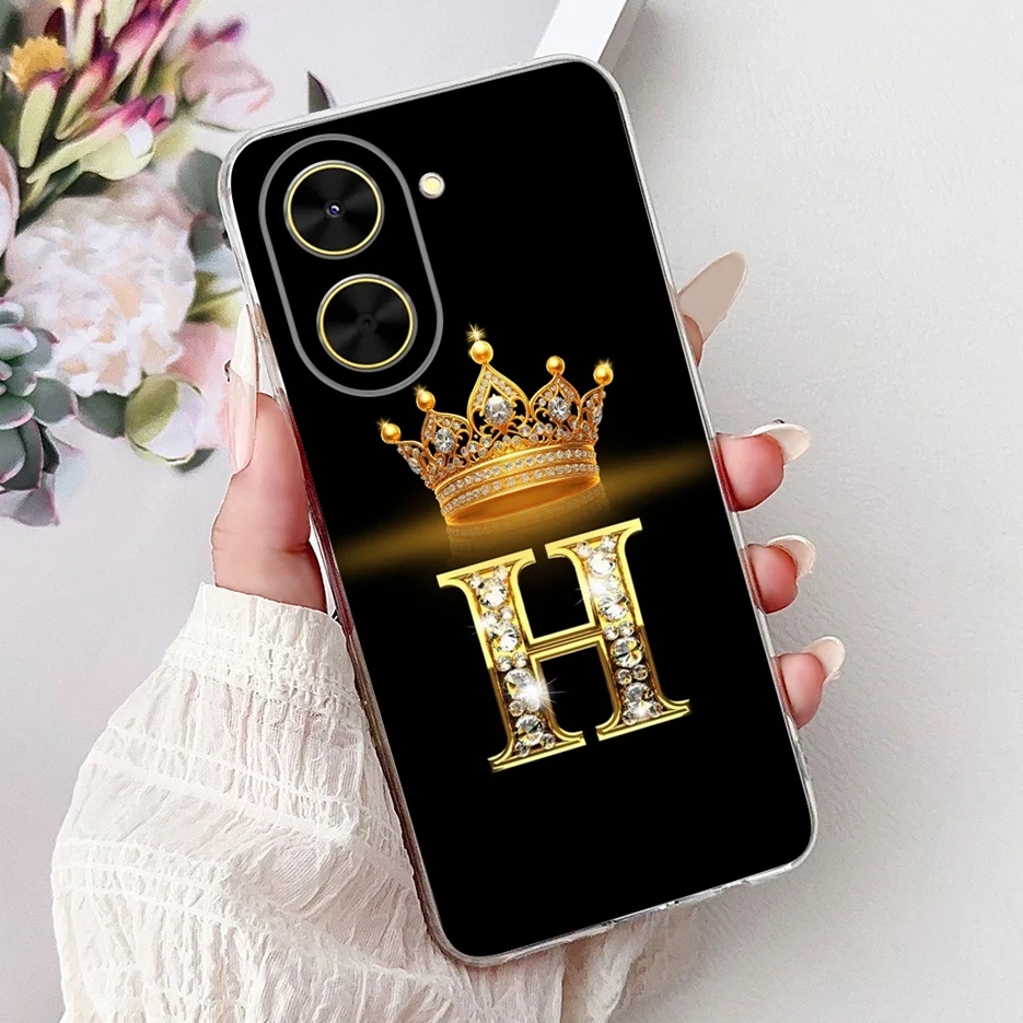Crown Letters Soft Silicone Phone Case - Stylish Cover Shell