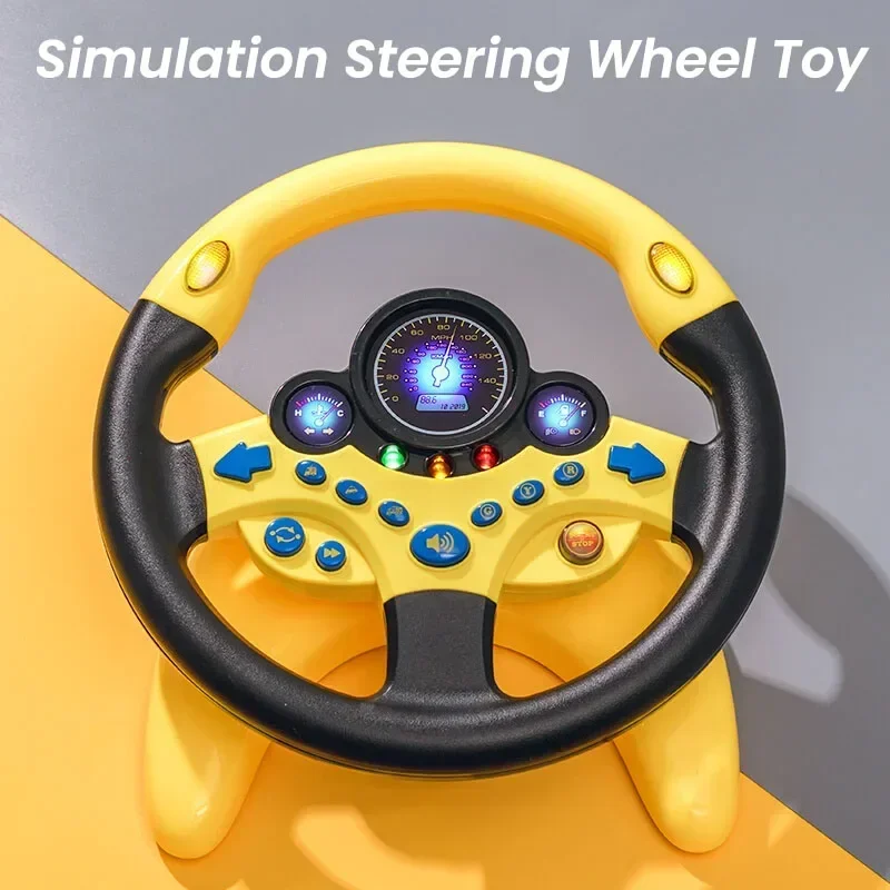 Infant Shining Eletric Simulation Steering Wheel Toy with Light Sound Kids Early Educational Stroller Steering Wheel Vocal Toys 2