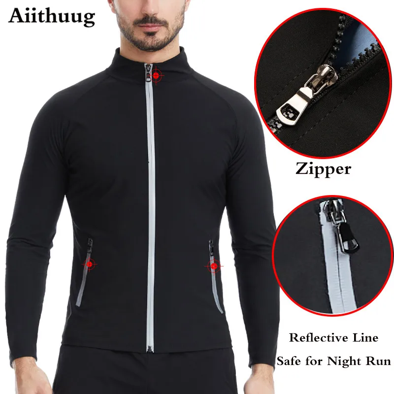 Body Shaper Sweat Sauna Suit Men Sauna Sweat Jackets Zipper Pockets Zipper Long Sleeve Workout Jacket Mens Gym
