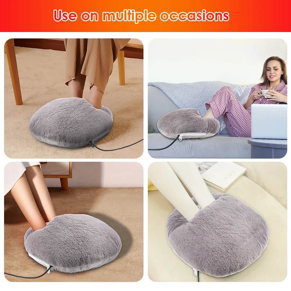 USB Hand Warmer Electric Foot Warmer Washable Soft Heating Pad Winter Leg Thermostat Heater For Home Office Feet Warming Device 6