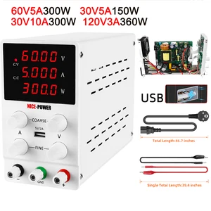 Image for 30V 10A 60V 5A DC Lab Regulated Power Supply Adjus 