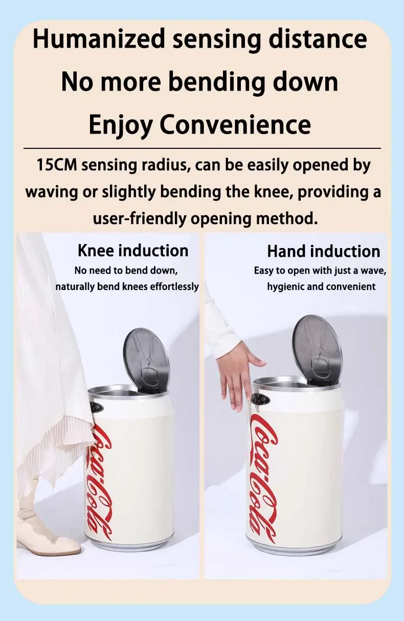 Smart Kitchen Waste Bins Creative Automatic Induction Opening Lid Trash Can Living Room Bedroom Cleaning Tools Accessories